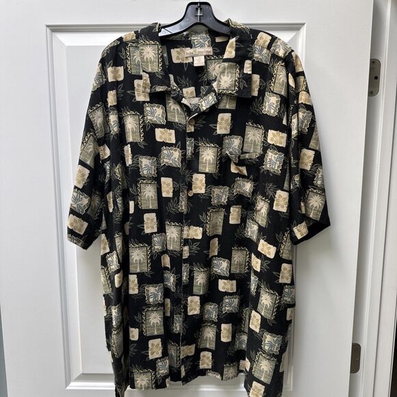 Island Outfitters Shirt Short Sleeve Button Up Size 3XL Silk/Cotton Hawaiian - Picture 1 of 9